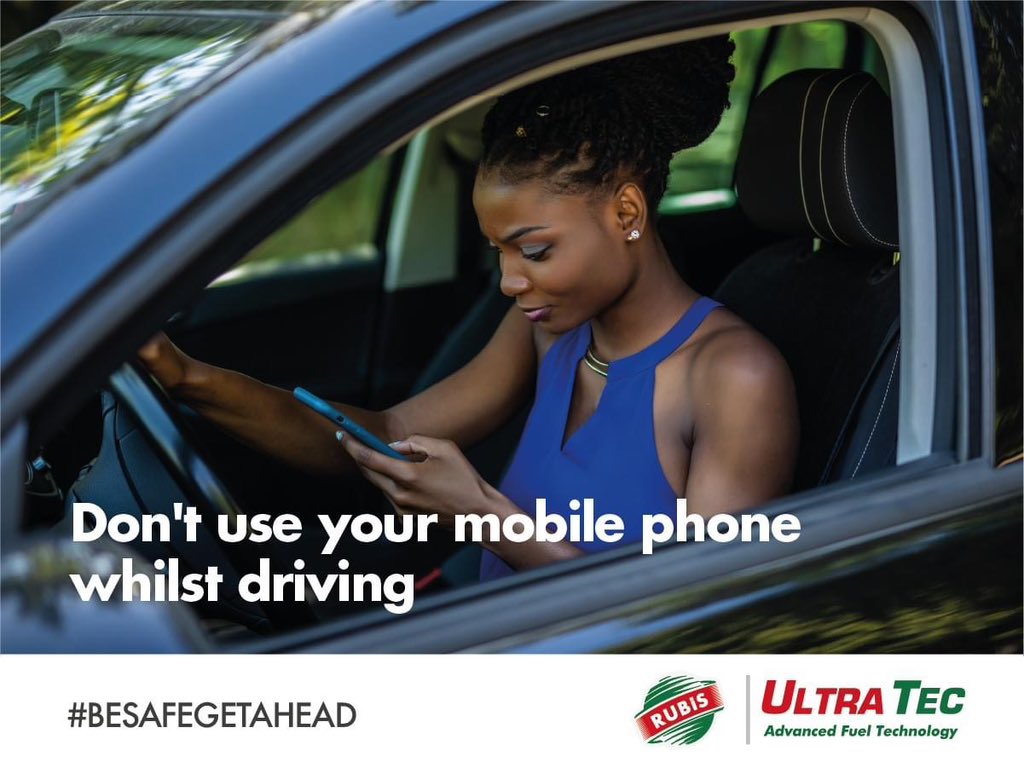 #DidYouKnow: Checking texts while driving is a major factor in approximately 6% of all road accidents. 

#BeSafeGetAhead Don't text while driving.
#RubisDrivingTip
#HappyNewWeek