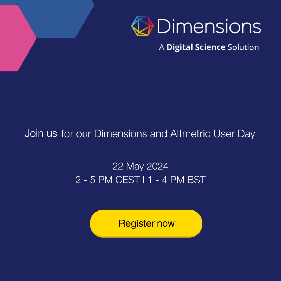 📣 Academic/university followers, have you signed up for our special Dimensions & Altmetric Academic User Day? Discover the power of insights with @DSDimensions & @altmetric. 🚀 🗓️ Wednesday 22 May 📍 Online event See the full agenda & register now: ow.ly/kebZ50RFnYj