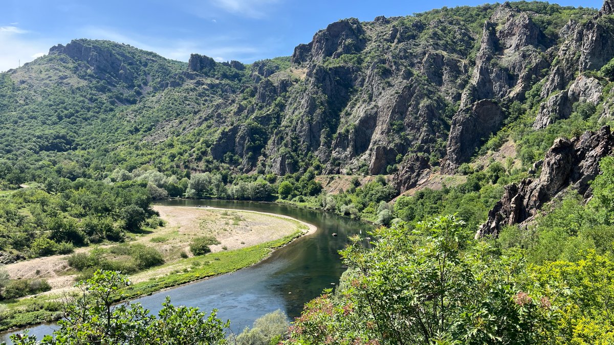 Joko's tweet image. And there we were - with the most spectacular view right in front of us! The feeling was overwhelming - Griffon vultures and Black storks soaring on invisible thermals above us, accompanied by swifts, swallows, martins above and singing songbirds below. 7/13