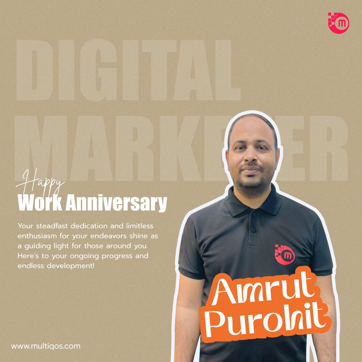 Congratulations on your #workanniversary, 𝐀𝐦𝐫𝐮𝐭 𝐏𝐮𝐫𝐨𝐡𝐢𝐭!

Your hard work and dedication have not gone unnoticed, and we are grateful for all that you have contributed.

#milestonemoments #digitalmarketer #employeeappreciation #multiqosculture #lifeatmultiqos