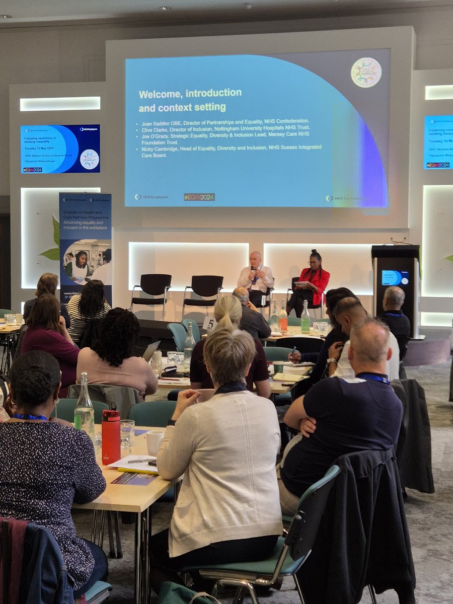 Opening session of our #EQW2024 conference Fostering Excellence in Tackling Inequality with our Chair for the day - Joan Saddler - talking to @ogrady_joe