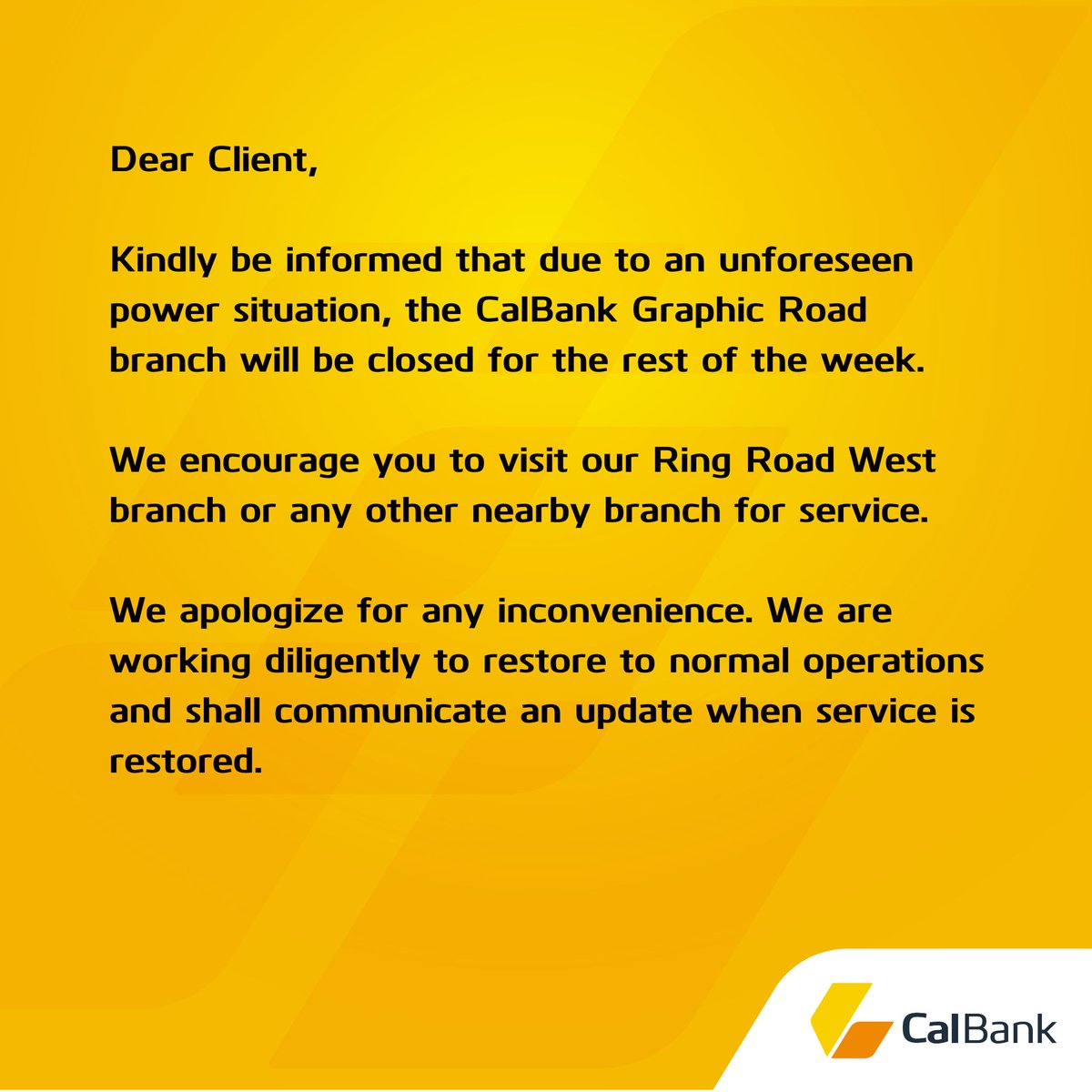 Important Notice🤝📌

#CalBank
#ForwardTogether
#CustomerService