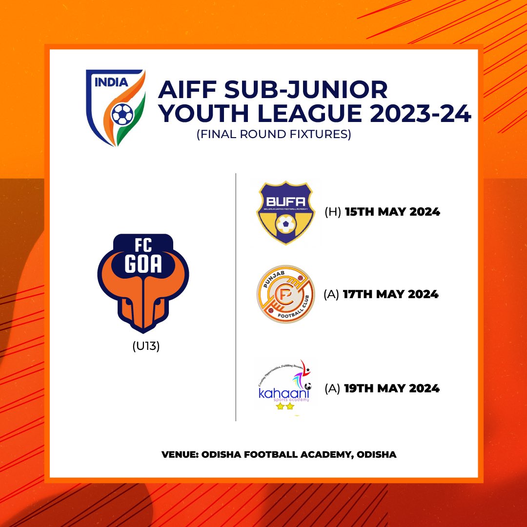 A busy week ahead for our U13 boys as they will represent Goa on the national stage of the AIFF Sub-Junior Youth League! Best of luck to our Young Gaurs who will travel to Odisha to fight it out 🔥🙌🏻