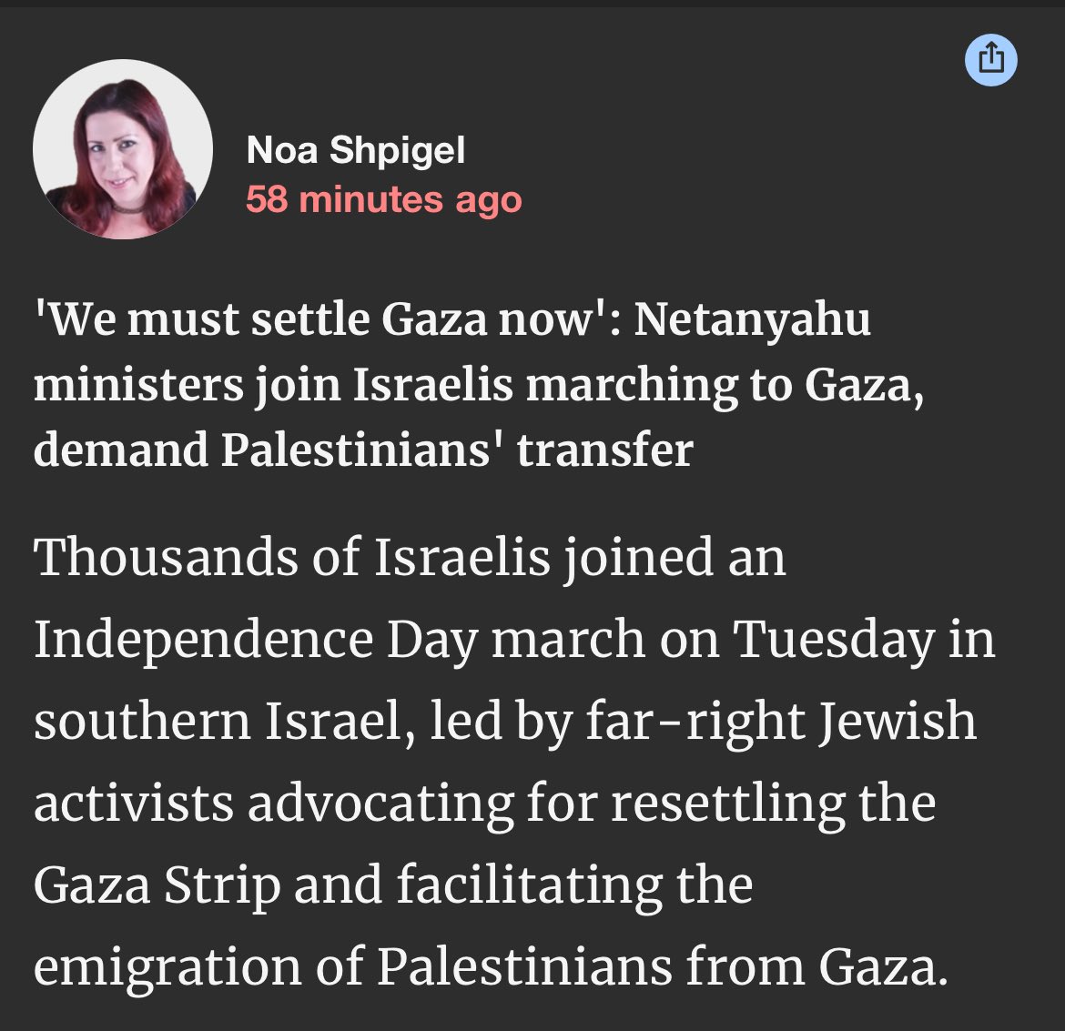 'We must settle Gaza now': Netanyahu ministers join Israelis marching to Gaza, demand Palestinians' transfer haaretz.com/israel-news/20…