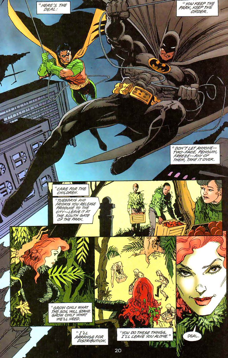 The first artist I saw do this (much to my joy and relief) was @thedanjurgens back when I was a Batman editor and we worked on this NO MAN'S LAND arc. He put placements on the penciled pages. You can see he conceived it for narrative leading the eye throughout the page.