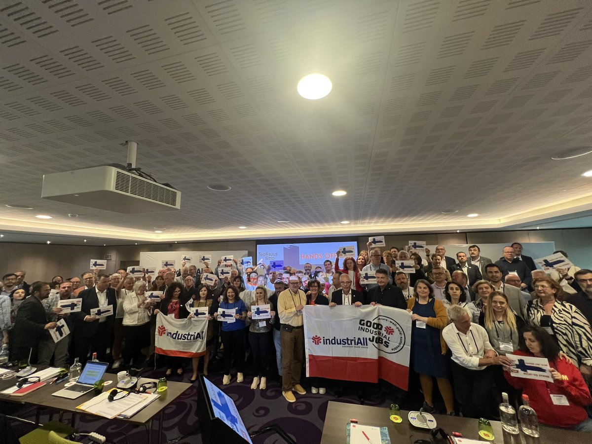 The @industriAll_EU executive committee stands behind our Finnish 🇫🇮 comrades who’s rights as workers and trade unionists are under attack by the right wing government in Finland. ‼️An attack on one of us is an attack on all of us: hands off our right to strike ‼️