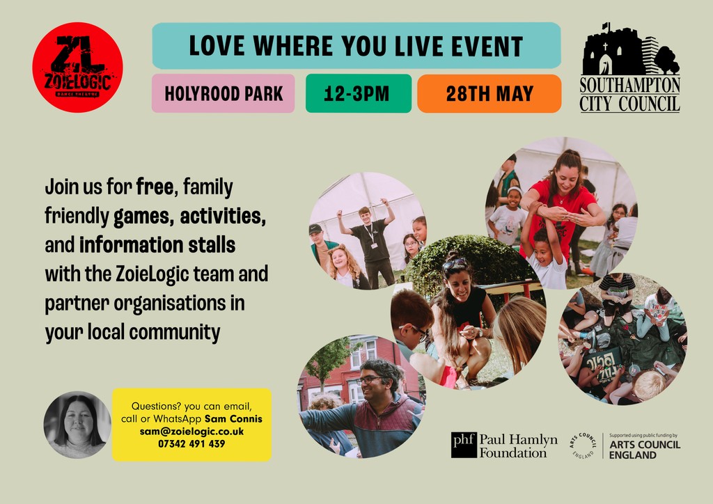 Join us for a Love Where You Live Event. Free, family friendly games, activities and information stalls with partner organisations in the local community. 📍Holyrood Park 📅 28th May ⌛️12-3pm @SouthamptonCC #WeAreHolyRood #WAHR #LoveWhereYouLive #SouthamptonEvent