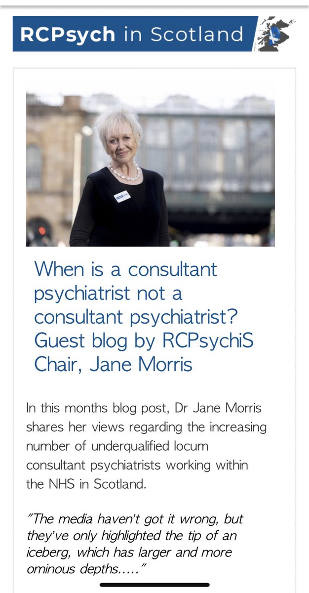 A big impact of more locum consultants is that they can’t be clinical supervisors. Therefore trainees are supervised by consultants who are semi-retired who tend to be less in touch with @rcpsych requirements, or/& don’t work on the trainees’ wards so don’t know the patients…