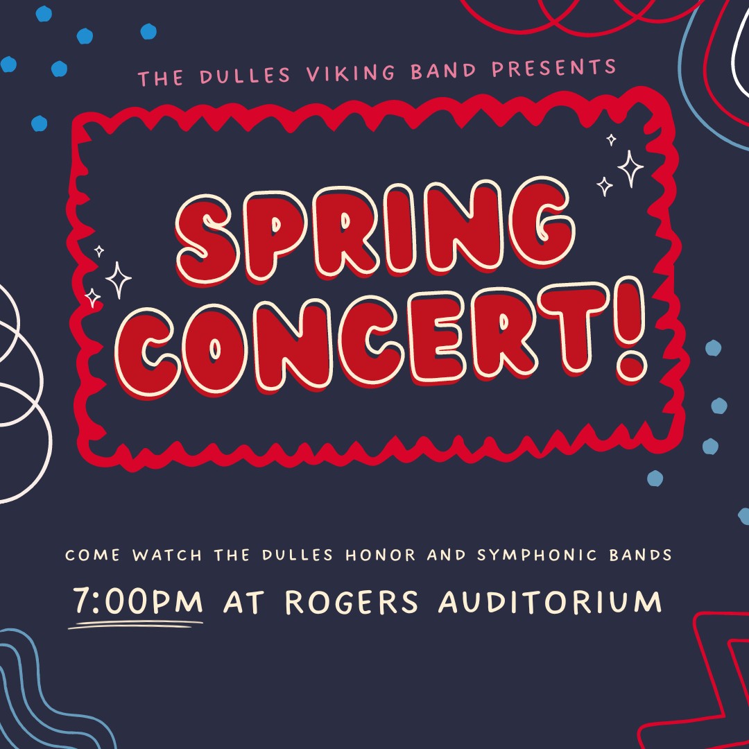 Dulles High School Band (@dullesband) on Twitter photo Come watch the Dulles Honor and Symphonic bands perform their spring concert today at 7:00!
<a href="/DMS_Vikings/">Dulles Middle School</a>
<a href="/FBISDFineArts/">FBISD Fine Arts</a> Come watch the Dulles Honor and Symphonic bands perform their spring concert today at 7:00!
<a href="/DMS_Vikings/">Dulles Middle School</a>
<a href="/FBISDFineArts/">FBISD Fine Arts</a>
