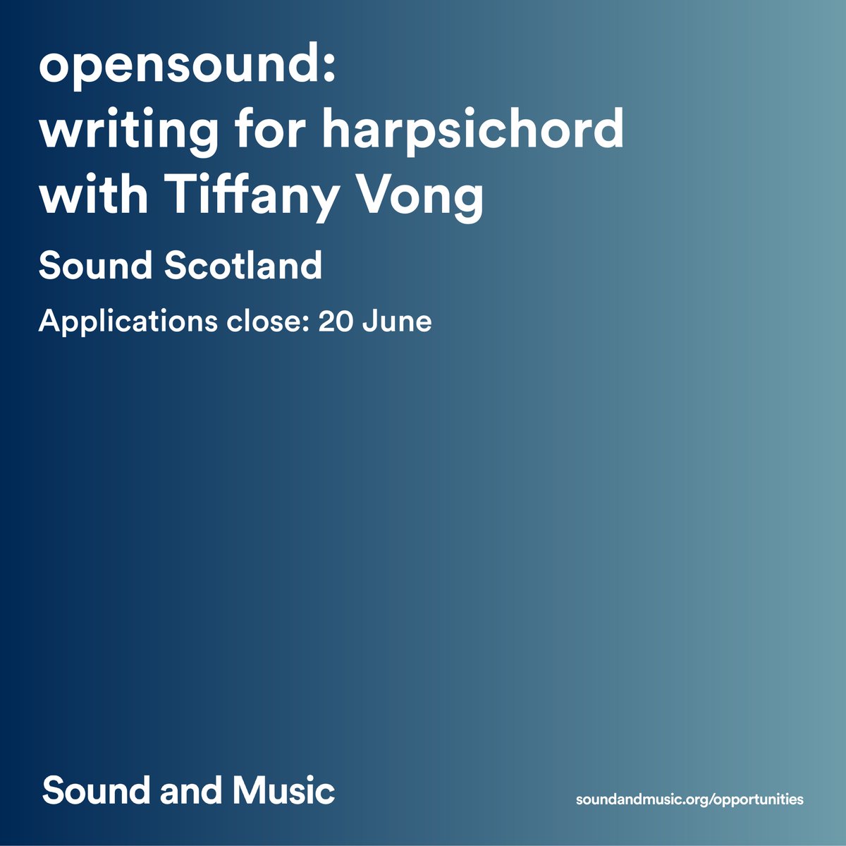 🎵 @soundscotland: Tiffany Vong leads a session on writing for harpsichord. Open to all levels. (20 June)⁠