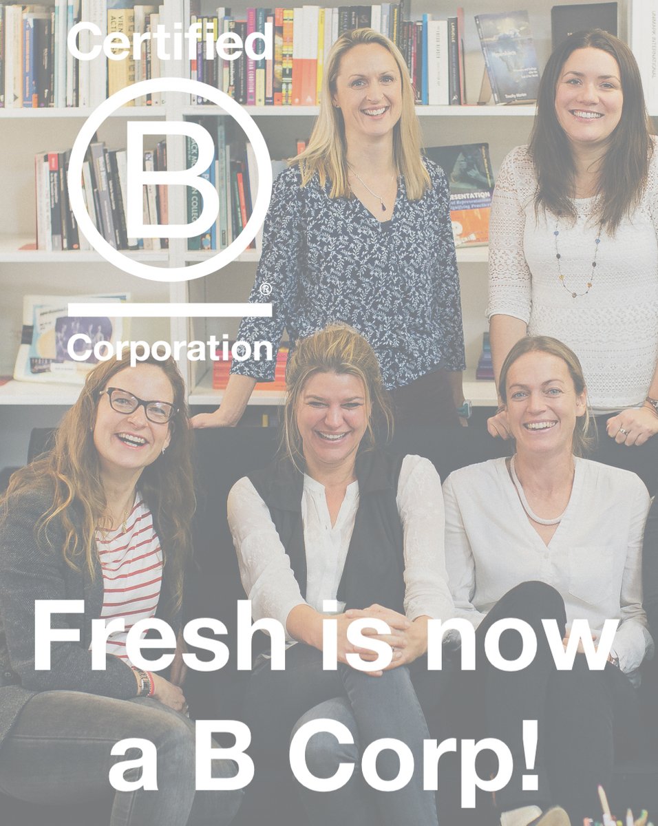 FreshPRComm's tweet image. 💥📢Fresh is now a certified B Corporation!💥 
We are hugely proud of this achievement. It has been a rigorous process and we’re now on a journey of continuous improvement. Thanks @BCorpUK.
bcorporation.net/en-us/find-a-b…