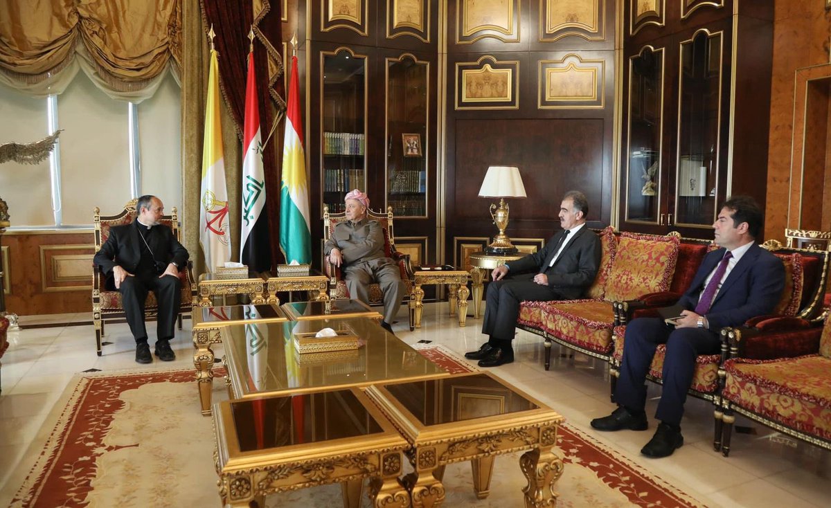 President @masoud_barzani received Vatican Ambassador Mitja Leskovar for a farewell meeting to discuss bilateral ties and political process in Iraq. President Barzani’ leadership in promoting peaceful coexistence, stability & protecting the rights of all components was commended.