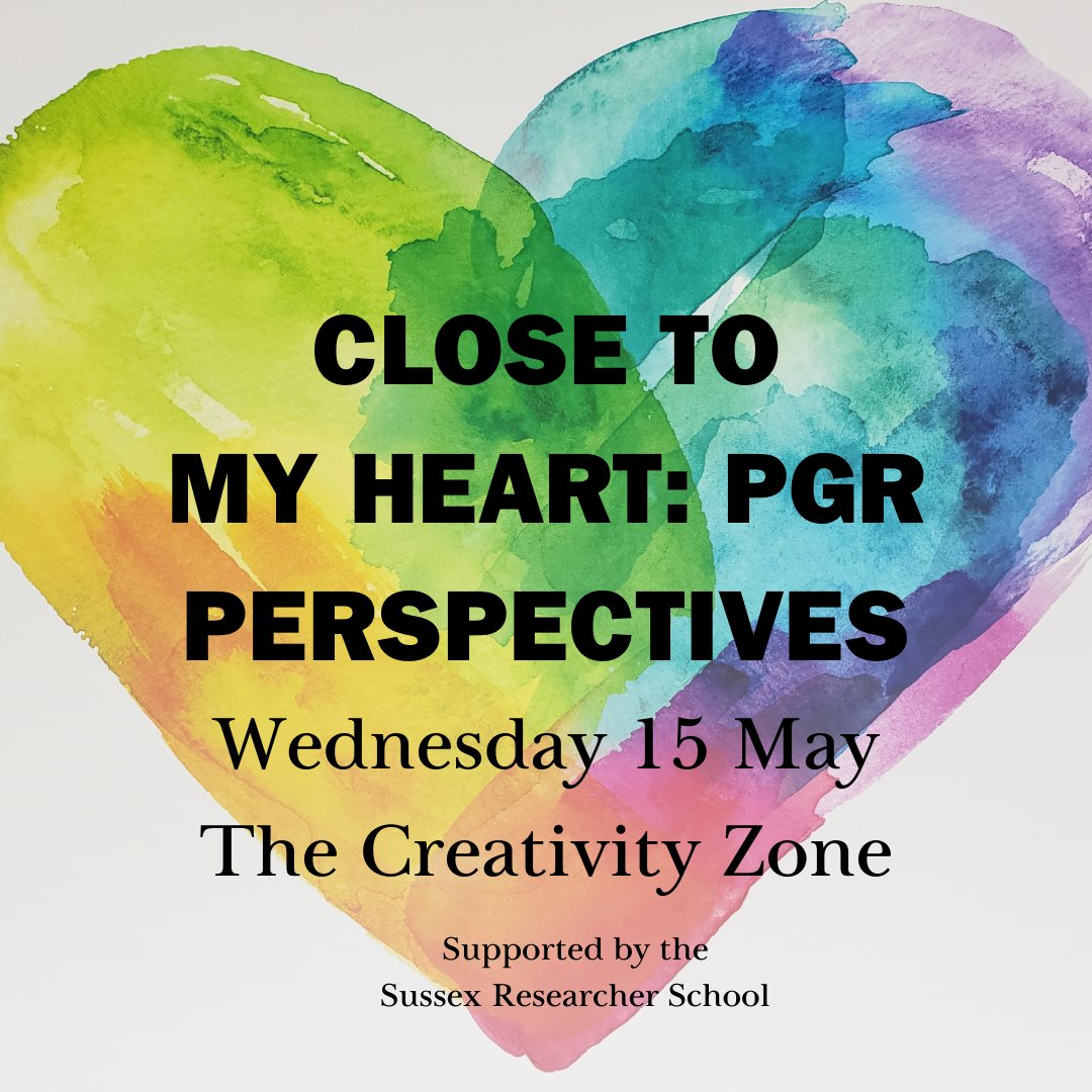 Final chance to book for the Close to My Heart: PGR perspectives event happening tomorrow! For full information and to register, visit the link below: tinyurl.com/z64s62by @BSMSMedSchool @SussexUniMAH @SussexGlobal @Sussex_Psych