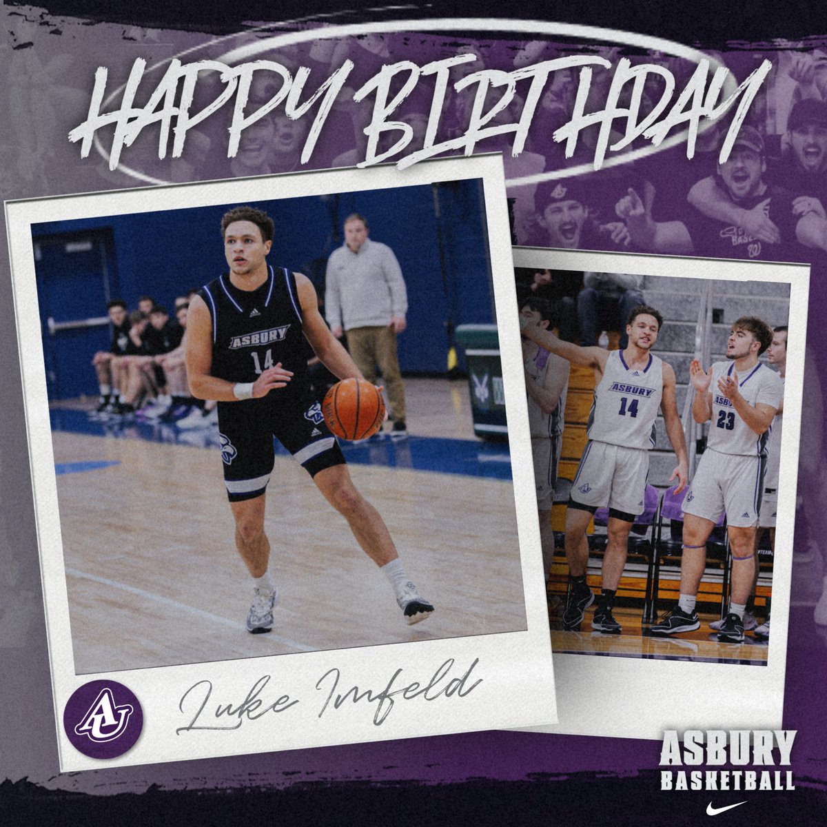 HAPPY BIRTHDAY to our guy @ImfeldLuke! Luke just finished his first semester with @AsburyHoops and was nominated as a Male Newcomer of the Year for @AsburyEagles Awards 👏 Keep it going! Hoping it’s a great day, Luke! 🎂🎉🥳 🦅🏀