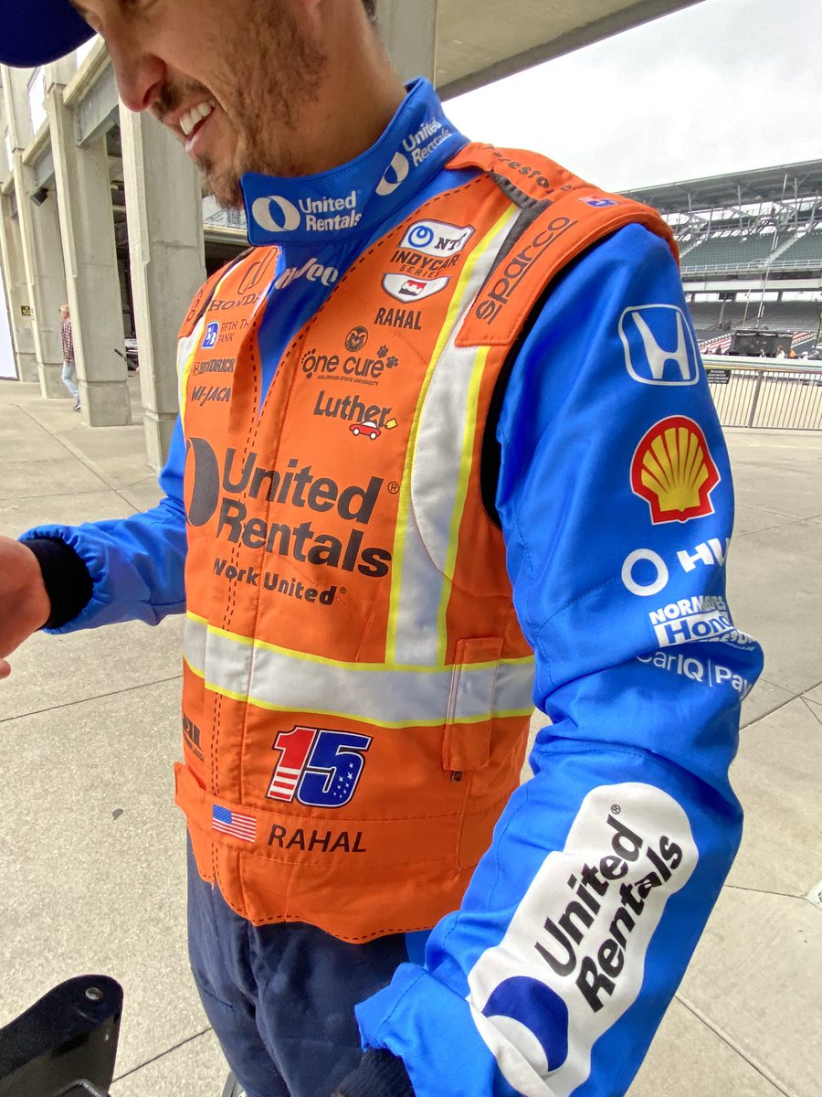 This is how you market a sponsor! Diggin the suit for @UnitedRentals @GrahamRahal #Indy500