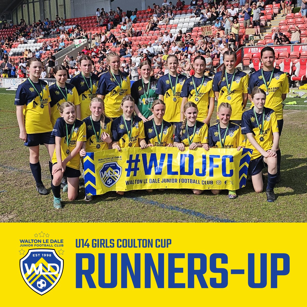 Today we're sending a big shout out to our U14 girls who finished as Coulton Cup runners-up in a closely-fought final at @ftfc's Highbury Stadium. They were a credit to WLD and after their huge progress this year we know there'll be many more special occasions to come! 💛⚽️💪