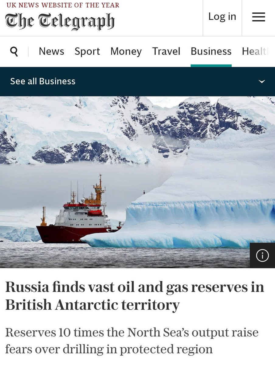 Sería tiempo que el gobierno de @JMilei reaccione a la noticia ¿No dirán nada sobre la atribución como británico de la Antártida Argentina? Mientras los británicos toman el asunto como propio. Rusia encuentra vastas reservas de petróleo y gas en territorio antártico británico