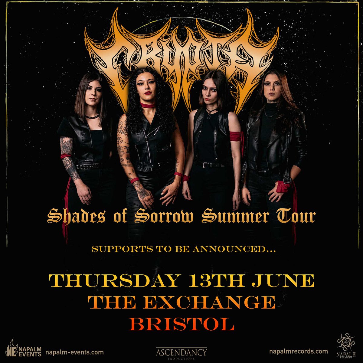 Brazilian Death-Metallers CRYPTA head to Bristol this June on their 'Shades Of Sorrow' summer tour! // Save a fiver by getting a ticket in advance hdfst.uk/e107628