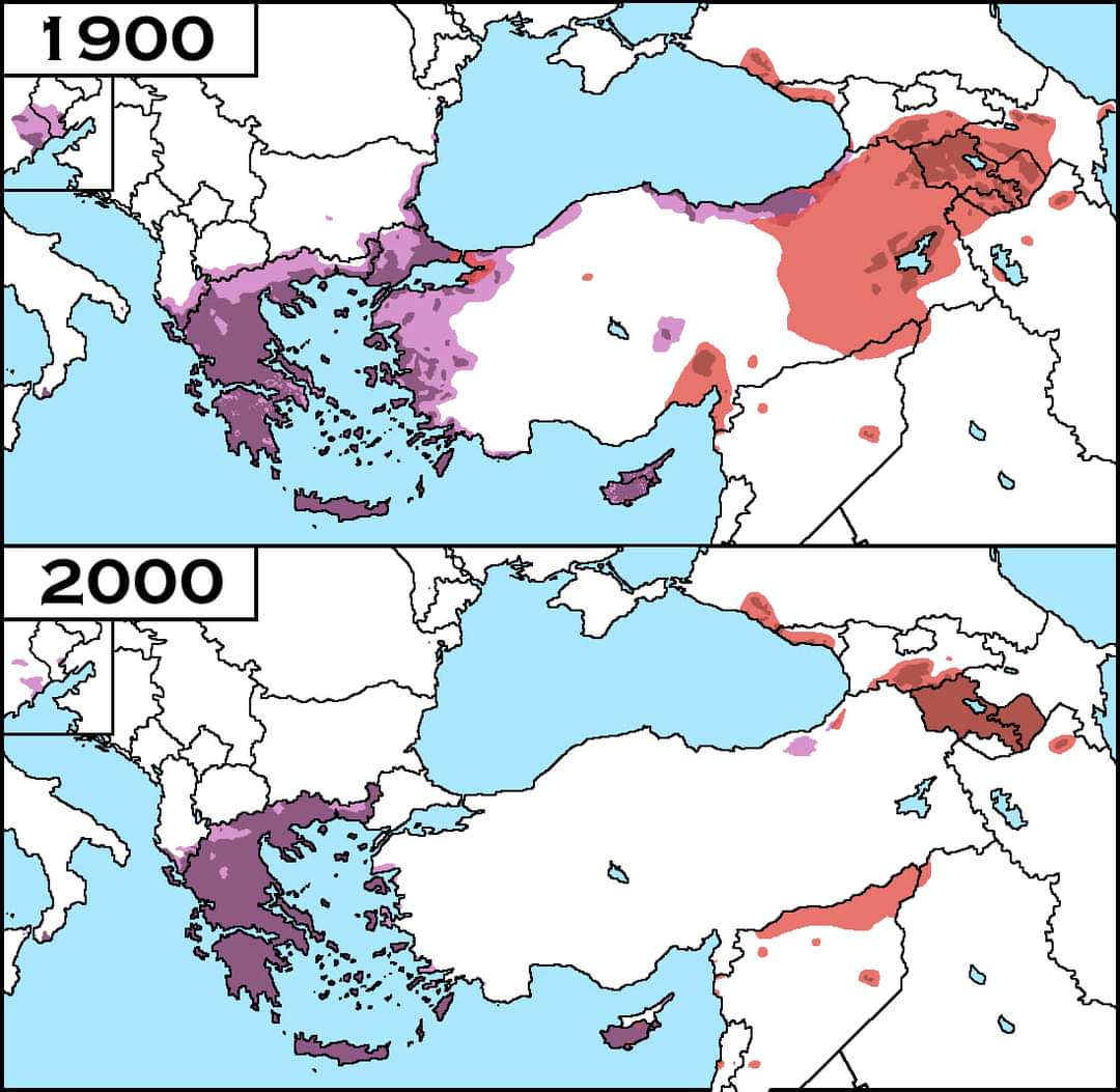 This map shows how Ottoman Turks committed genocide and ethnic cleansing against Armenians and Greeks .