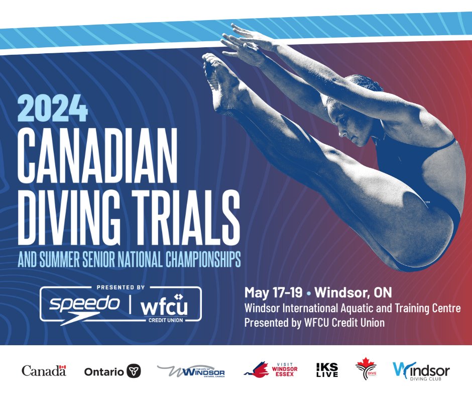 Don't miss out on the Canadian Diving Trials and Summer National Championships this weekend! Visit the Windsor International Aquatic and Training Centre to see elite divers vie for a spot on Team Canada at the Olympic Games. Click bit.ly/3Qhp3OU for ticket info!