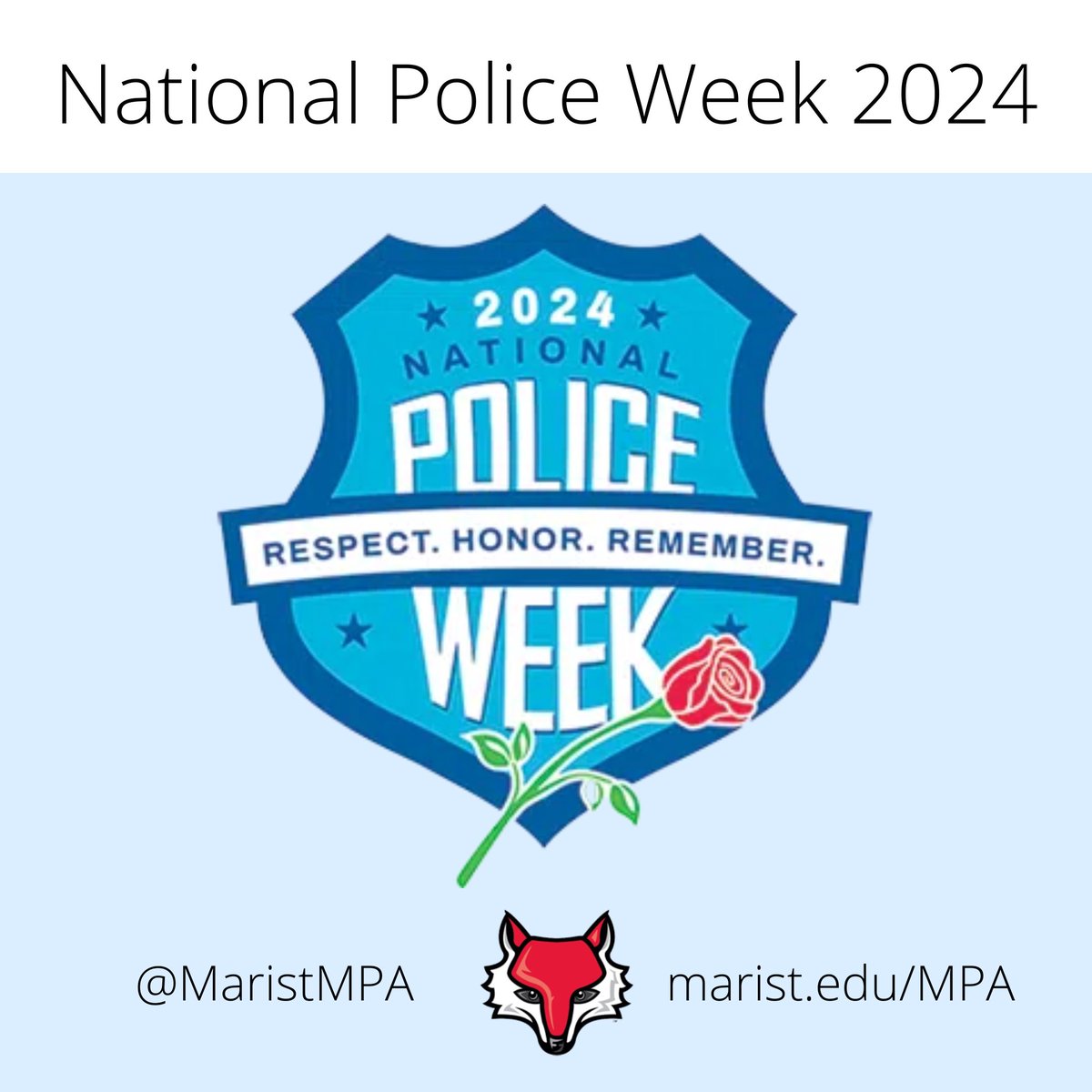 The Marist MPA program recognizes our many students and alumni who serve in sworn law enforcement positions for National Police Week 2024. Their work is essential in keeping our communities safe. #NationalPoliceWeek2024