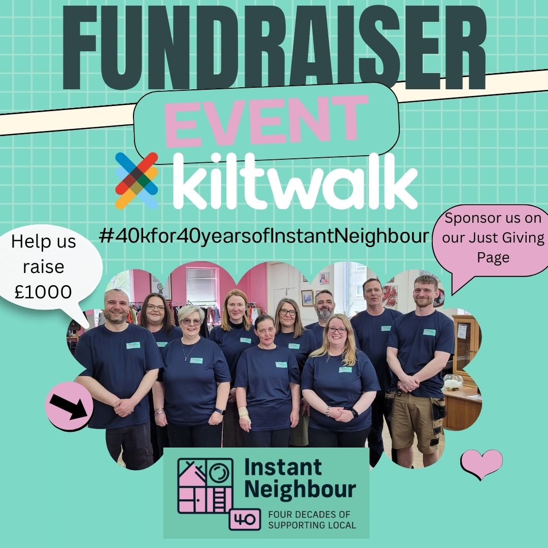 As part of our £40k for 40 years of Instant Neighbour fundraiser we are participating in this years KiltWalk. Visit our JustGiving Page to sponsor us. justgiving.com/page/40kfor40y…