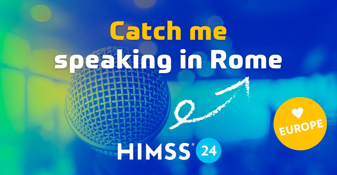 Look forward to speaking at #HIMMS Europe in Rome. “From Drawing Board to Ward: Demonstrating the Value of Your AI Solution” scheduled from 11:30 to 12:20 on May 31st. @Imperial_IGHI @ProvaHealth