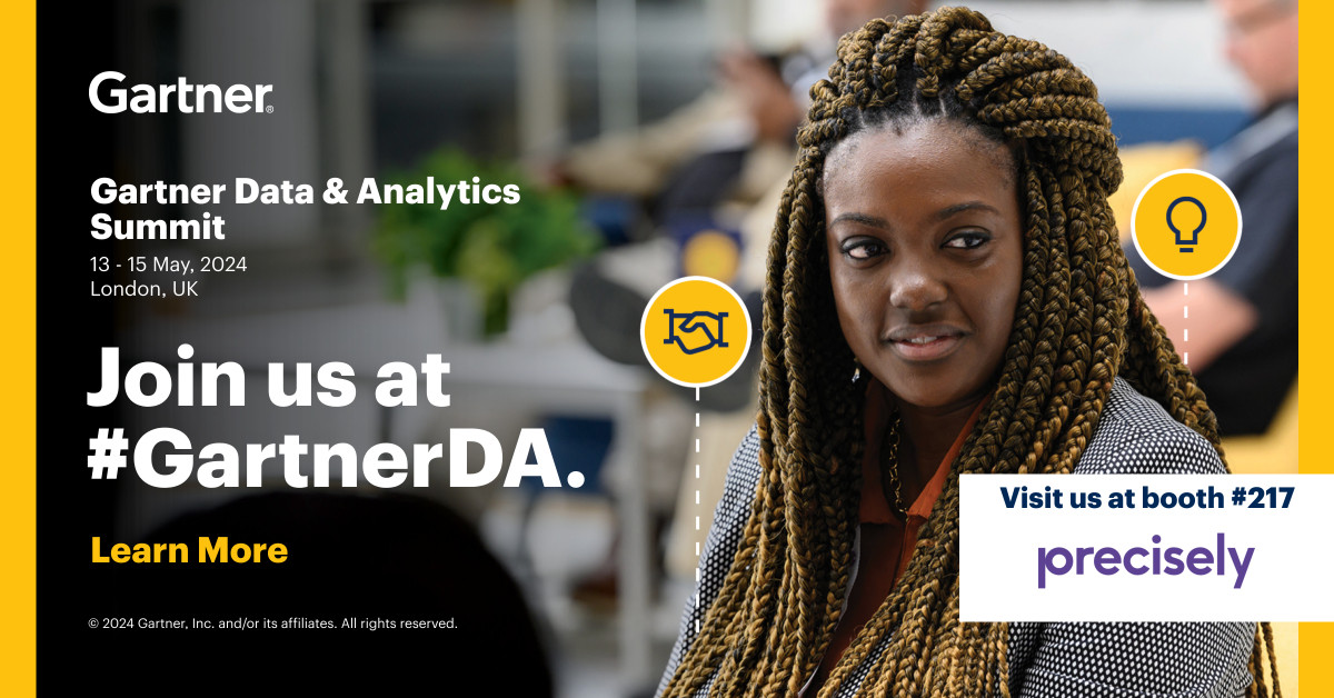 Learn how #dataintegrity can make an impact with your next data, analytics, or AI initiatives. Visit Precisely at booth 217 this week during #GartnerDA to find out more: okt.to/nLUWpq