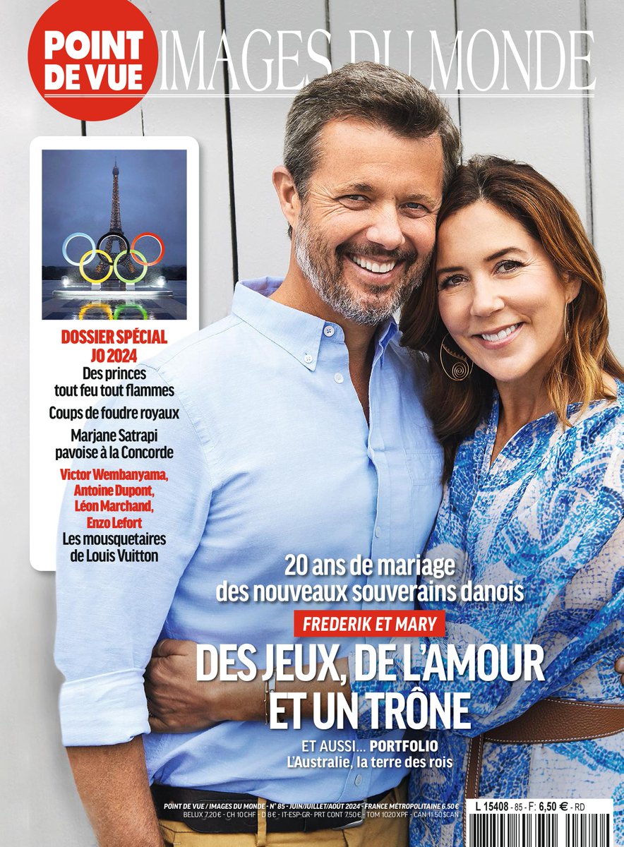 📖👑 Nouveau numéro en vue chez Point de Vue Images du Monde ! En couverture, plongez dans les 20 ans de mariage de #FrederikX & #MarydeDanemark, entre jeux, amour et trône. N'hésitez pas à nous laisser vos commentaires 😊 Bonne lecture à toutes et tous ! ⭐️