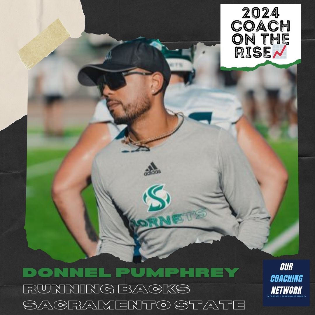 🏈FCS Coach on The Rise📈 @SacHornetsFB Running Backs Coach @Pumphrey6K is one of the Top RB Coaches in CFB✅ And he is a 2024 Our Coaching Network Top FCS Coach on the Rise📈 FCS Coach on The Rise🧵👇