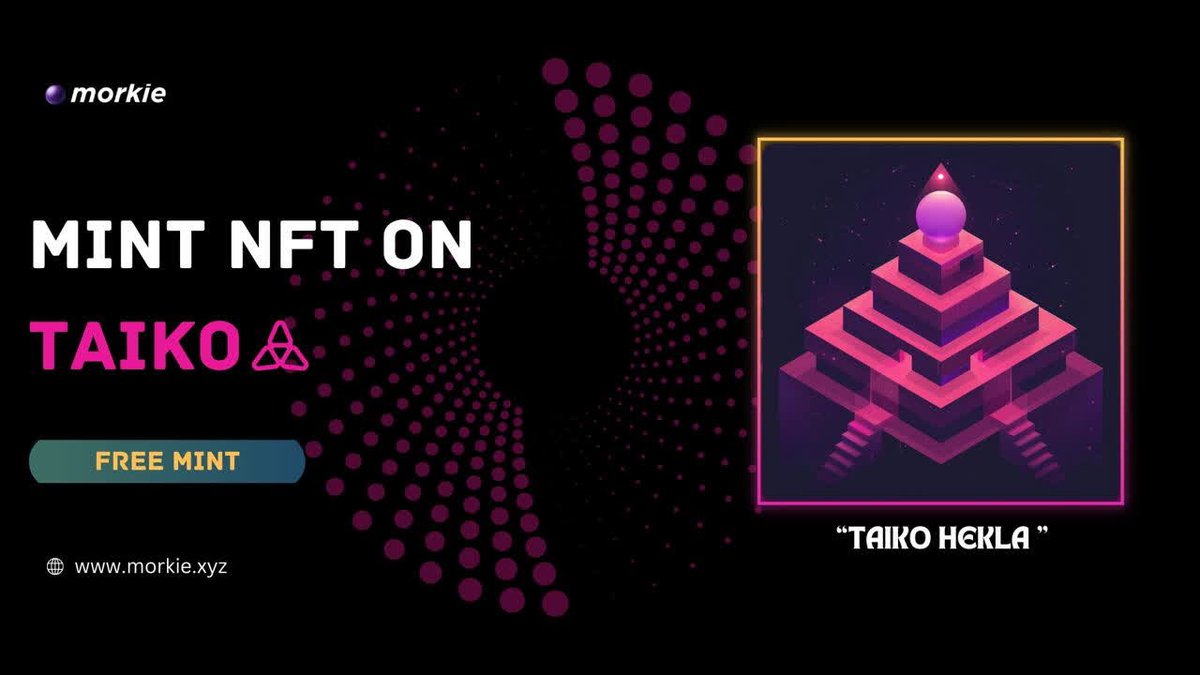 🎉 Be part of the "Taiko Hekla" NFT event hosted by #blazpaylabs on #Galxe! #Taiko

FREE MINT "TAIKO HEKLA"

hekla-taiko.eu/bridge

Don't miss this chance to mint your unique NFT.

Let’s create some digital art history together! 🖼️💥

#NFTevent #DigitalArt