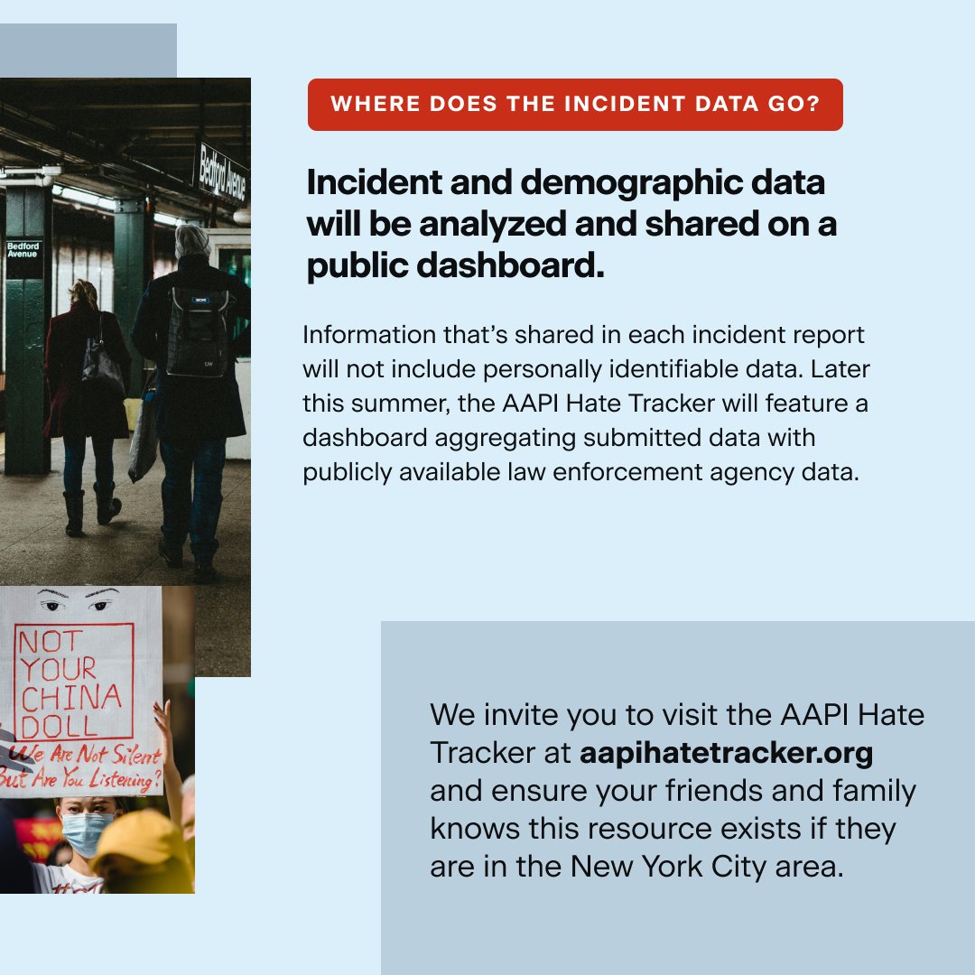 Today @Committee100 and TAAF are launching the AAPI Hate Tracker—an online database created to help report and track incidents of hate and bias towards the AANHPI community in New York City. Visit aapihatetracker.org now.