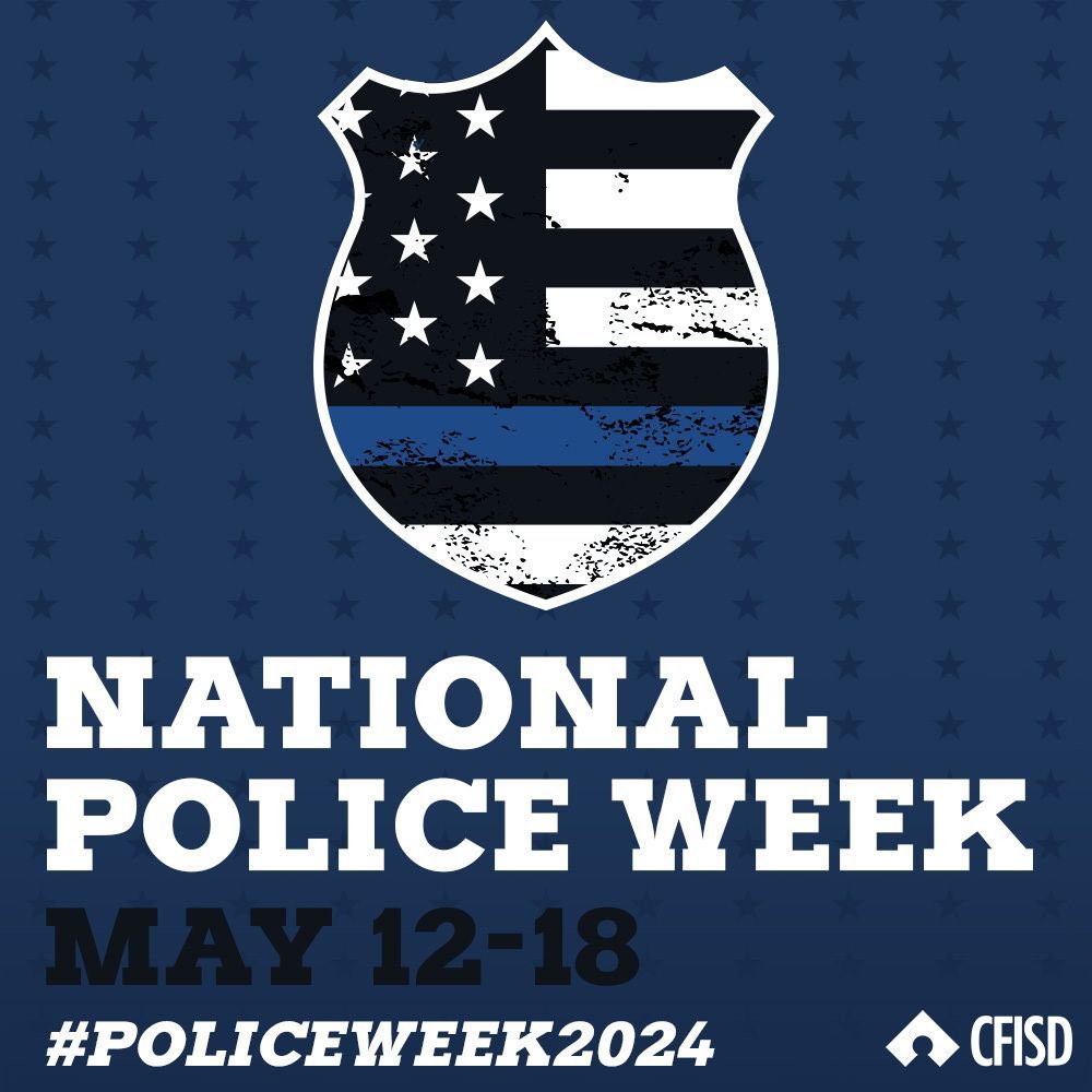 Thanks to all of our @CyFairISD @CFISDPDChief Officers 👮🏽‍♂️👮🏻‍♀️👮🏾for keeping our schools and district facilities safe. Happy #NationalPoliceWeek 💙@cfisdowens #CFISDspirit
