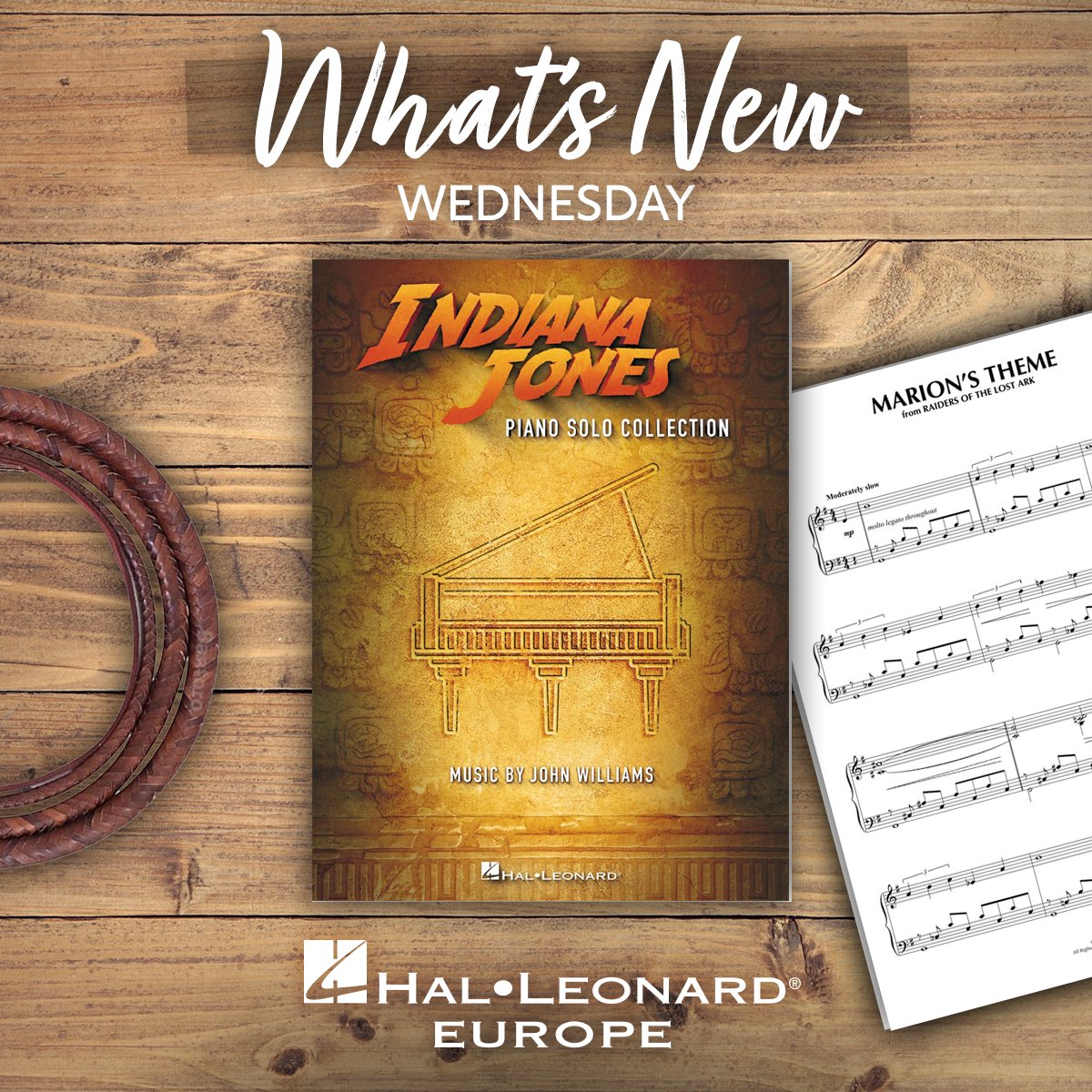 This #WhatsNewWednesday, we're featuring The Indiana Jones Piano Solo Collection! 

For intermediate to advanced pianists, these pieces perfectly captures the spirit of Indiana Jones movies . What's more, it's got the stamp of approval from the composer himself, John Williams!