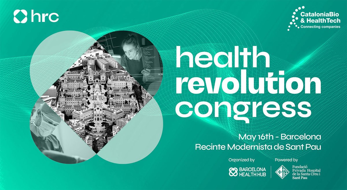 🟢 Join the Room CataloniaBio & HealthTech at the #HealthRevolutionCongress We'll discuss around implementation of #digitalhealth solutions: use cases and adaptation 📅 16/05/24, 15h 📍 Sala Modernista With @Neuroelectrics, @EITHealth, @DyCareSolutions, @iomed_ehr, @icscat