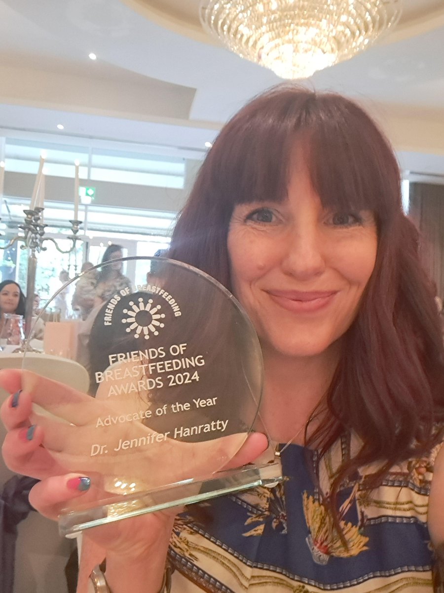 🥳Our own Dr Jennifer Hanratty @Jen_CESI has only gone and won Advocate of the Year in the Friends of Breastfeeding Awards 2024!! We are delighted for her - very well deserved! @FriendsofBF @BreastivalNI #breastfeeding