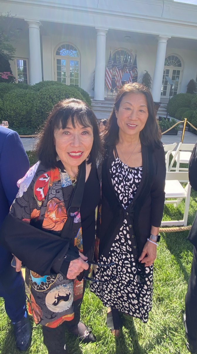 There's no one better to celebrate AANHPI month at the @WhiteHouse with than Karen @korematsu. She and @HiguchiJD mixed in the Rose Garden with other community leaders and discussed the importance of telling our stories.