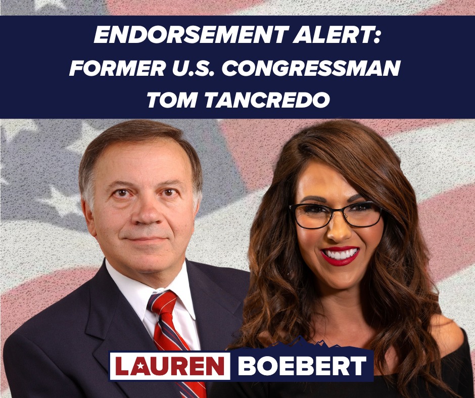 An amazing honor to receive the support of former Congressman Tom Tancredo, who has been leading the fight against illegal immigration for decades in Colorado and across America! 'When it comes to securing our Southern Border and fighting illegal immigration, nobody has been
