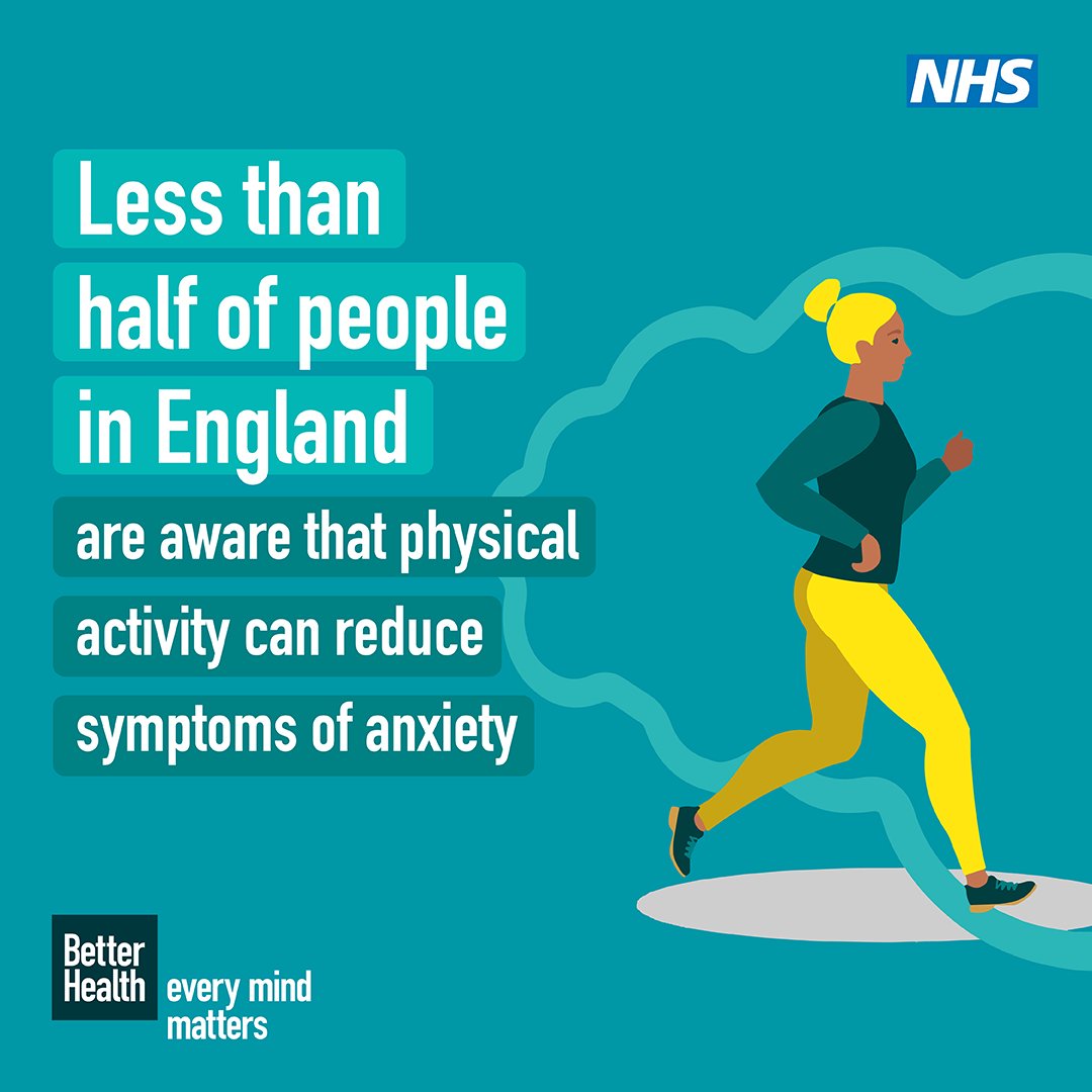 This week is Mental Health Awareness Week. Physical activity can reduce symptoms of anxiety #MomentsForMovement this #MentalHealthAwarenessWeek. For more search Better Health Every Mind Matters