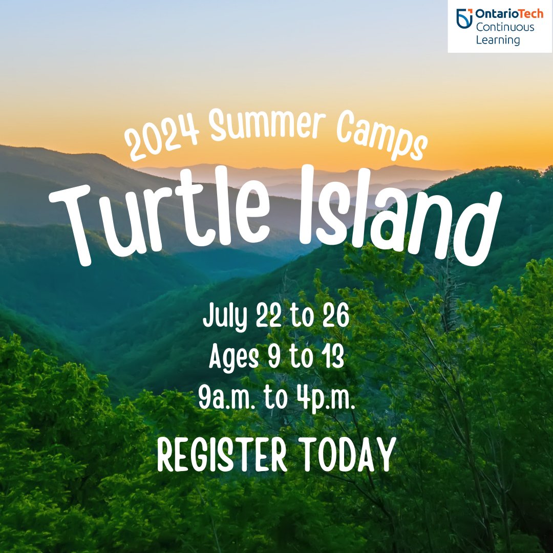 Explore the relationship between STEAM, Indigenous Knowledge & the land.

Self-identifying First Nation (status & non-status), Inuit & Métis campers can apply for a Turtle Island camp scholarship. Email summercamps@ontariotechu.ca!

Thanks @GMcanada for scholarship support!