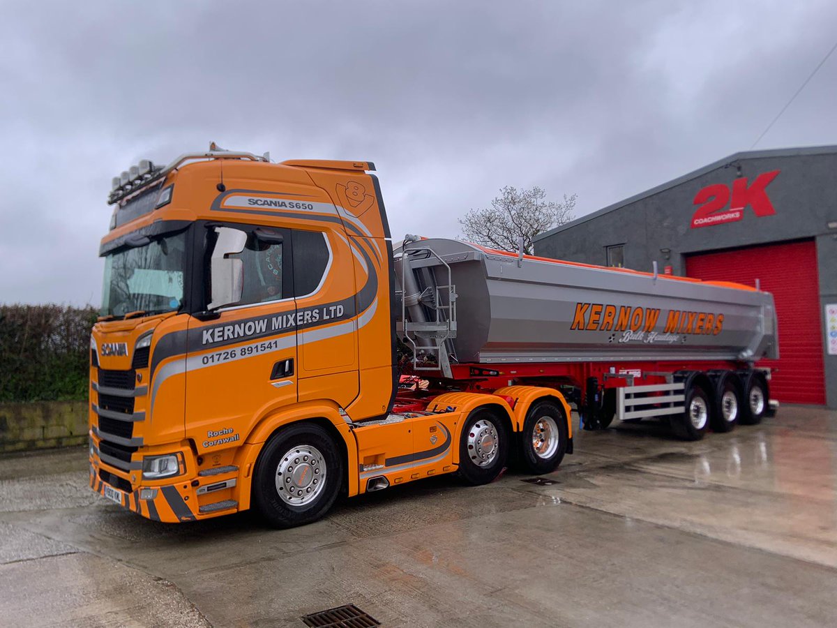 Trailer signwriting undertaken for Kernow Mixers
