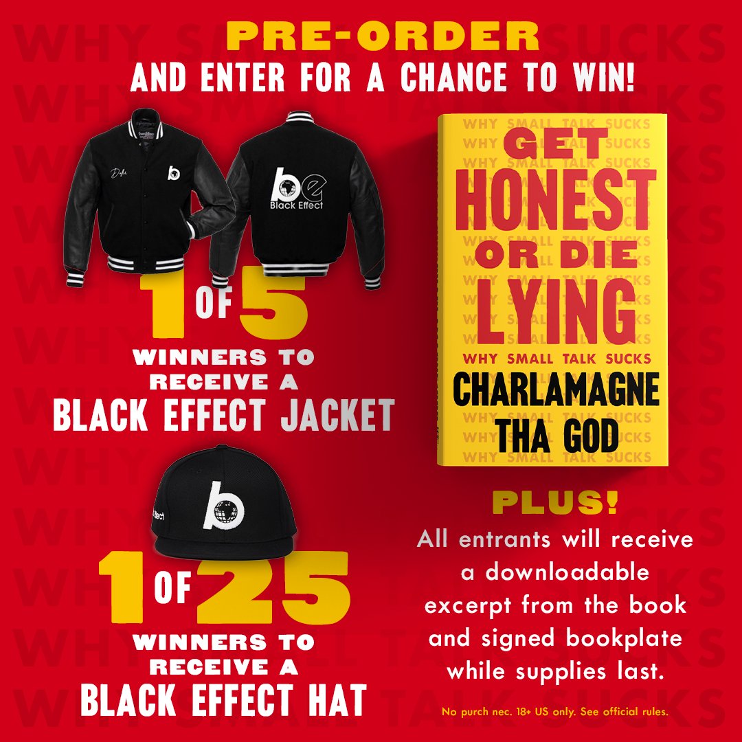 Pre-order GET HONEST OR DIE LYING by Charlamagne Tha God and enter for a chance to win exclusive prizing! bit.ly/44E29aB @cthagod #BlackPrivilegePublishing