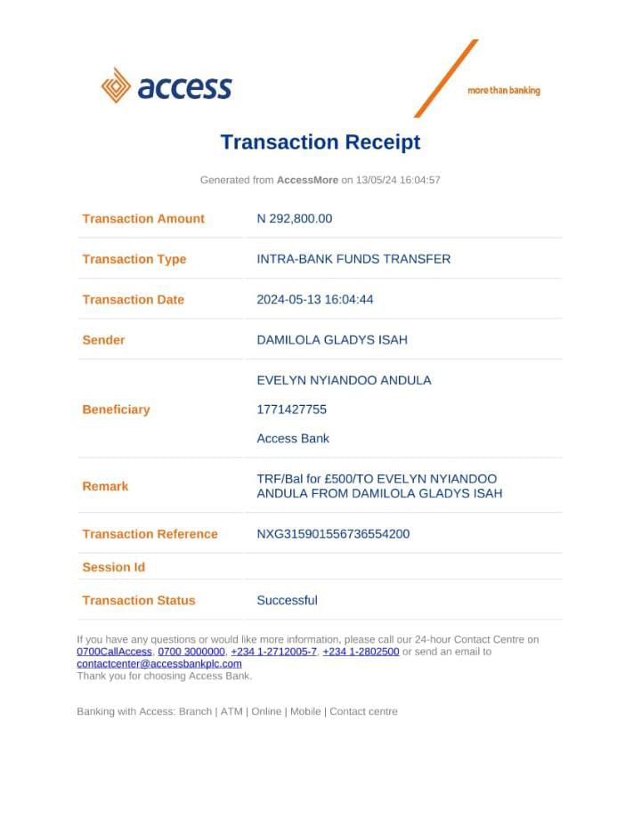 I have contacted Access Bank to escalate the issue, but I was dismissed. @myaccessbank @access_more, your customer service is not helping matters. 

Please, any insights on what can possibly be done to recover these funds will be appreciated. This is an urgent call for help. PLS