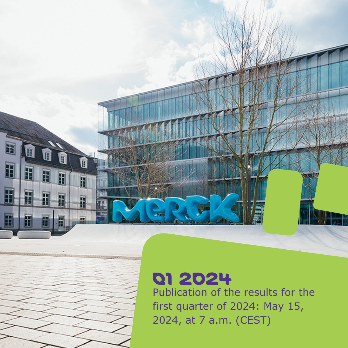 Tomorrow, we will announce our financial results for the first quarter of 2024 at 7 a.m. (CEST). Our conference call for the media will take place at 9:30 a.m. (CEST), and the conference call for analysts at 2 p.m. (CEST). Read more: merckgroup.com/en/media-cente… #MerckResults