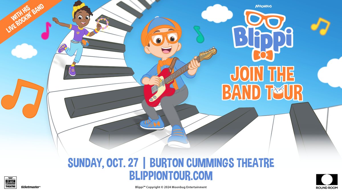 JUST ANNOUNCED: The new Blippi: Join the Band Tour is coming to Winnipeg for two shows on Sunday, October 27! Blippi will be joined onstage by Meekah, their singing and dancing buddies and LIVE musicians! 🎟️ Tickets are on sale Friday, May 17 at 10am!