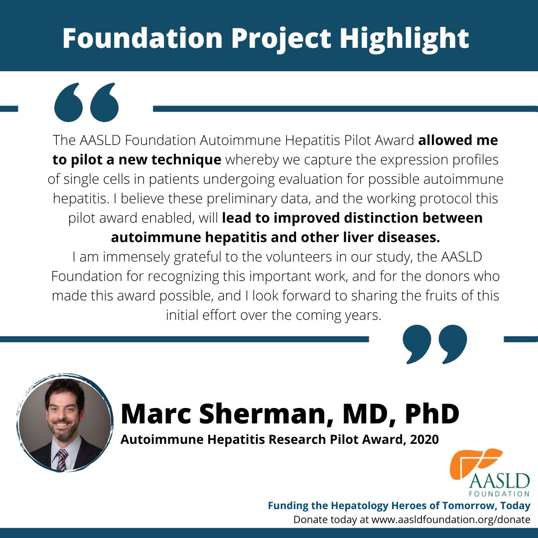 'Autoimmune hepatitis remains a diagnosis of exclusion, and has no specific biomarker despite our recognition of this disease over 70 years ago.' - Marc Sherman, MD, PhD #HepatitisAwarenessMonth