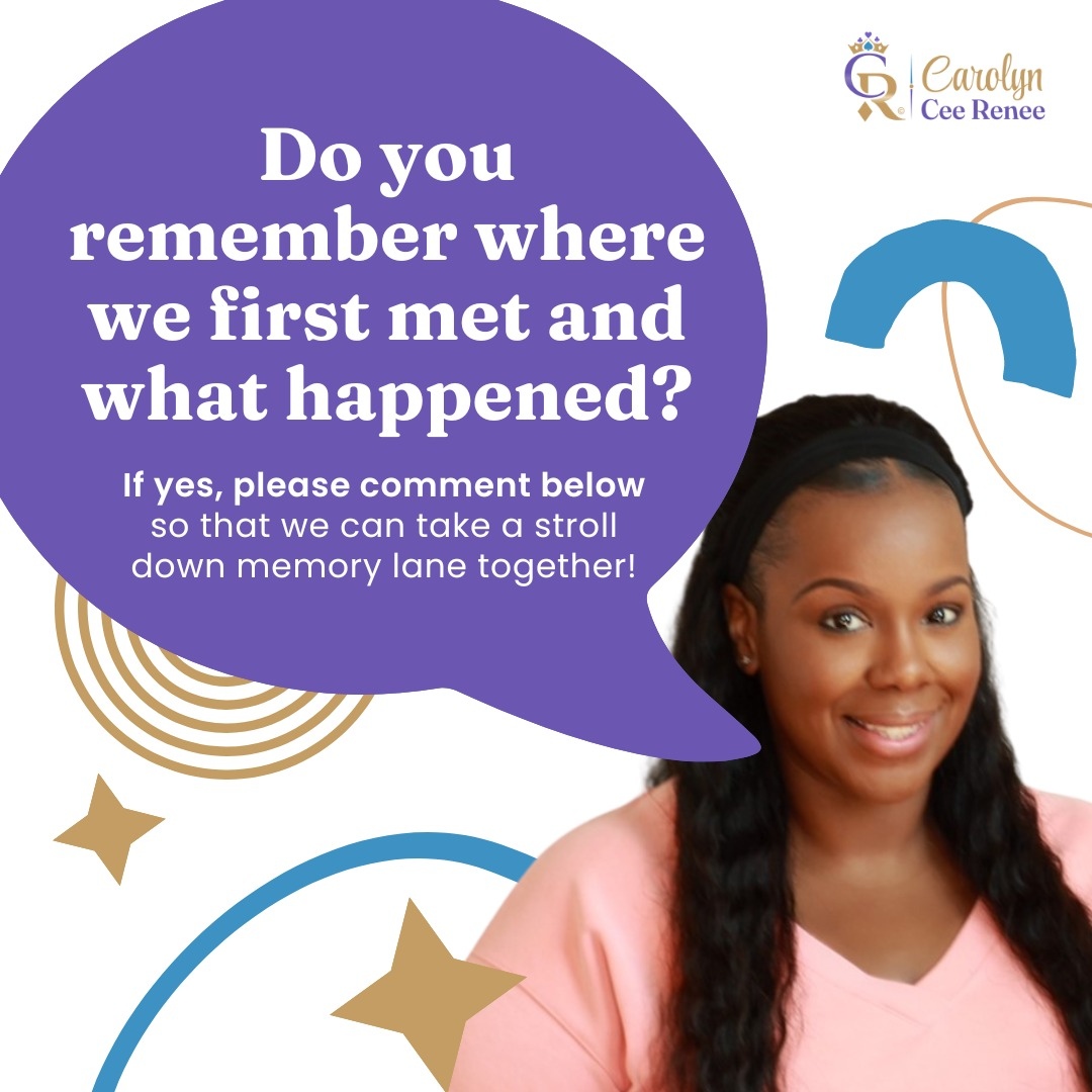 Hey everyone! Got a quick question for you: remember where we first met and what happened? If you do, drop a comment below! Let's reminisce and share some good times together! 😊👇

#CR #CarolynCeeRenee #FirstImpression #Coach #LeadershipCoach