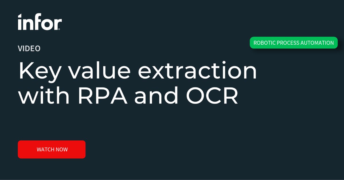 Check out our new tutorial on document processing! Follow along as we show you how to extract key values from documents and write them into a local Excel spreadsheet with Infor RPA's OCR Activity. bit.ly/3UJy9W6 #InforRPA #InforOS #OCR #DataExtraction