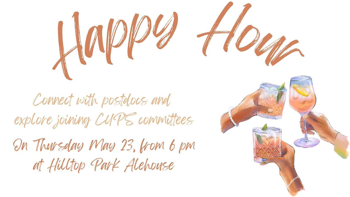 CUPostdocs's tweet image. 🍻 Curious about CUPS and eager to kick off the summer season with a refreshing drink? Connect with like-minded individuals, and dive into the world of CUPS. Don't miss out! Register here 👉 buff.ly/3KkBc2x
