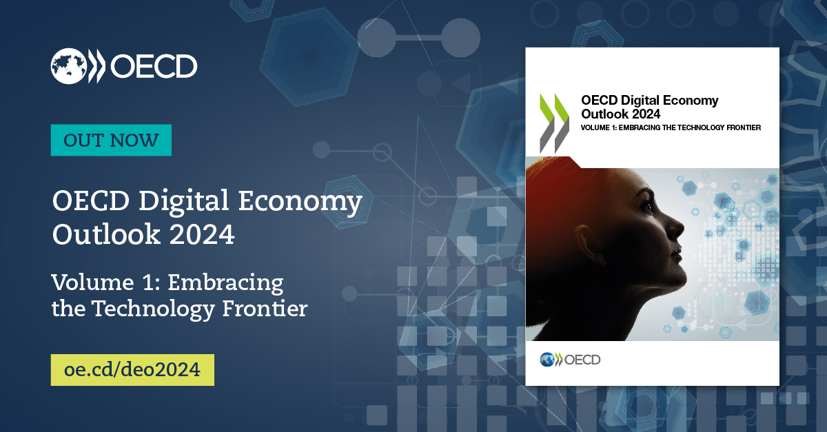 The 🆕 OECD #DigitalEconomy Outlook 2024 offers fresh insights into how key technologies will shape our world. It is a valuable tool for understanding the technologies that are here today and on the horizon. 🔗 Explore the report & data: oe.cd/deo2024 #OECDdigital